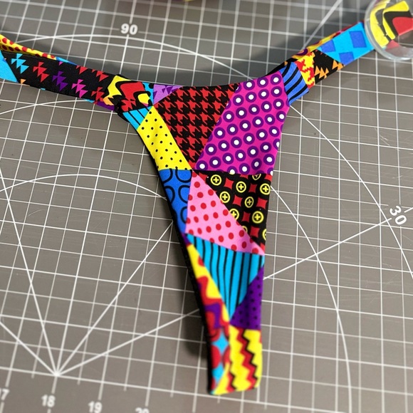 Colorful Patchwork Bikini Bottom - Picture 9 of 9